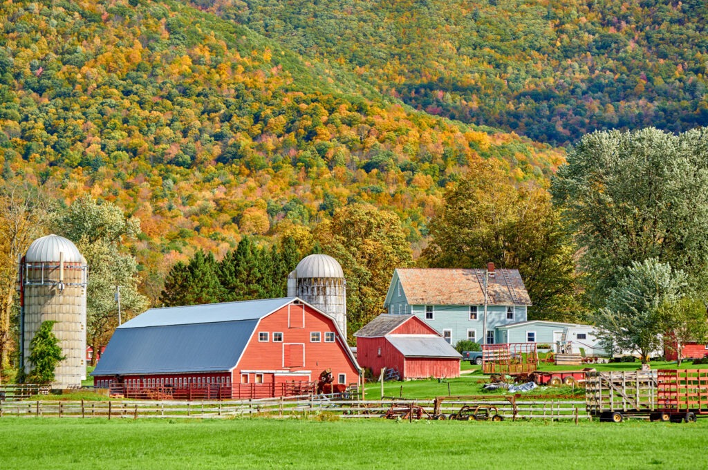 Farm With Red Barn